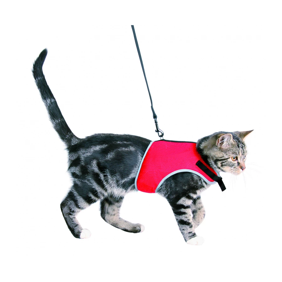 Шлейка мягкая с поводком для кошек Trixie 24–42 см 1,20 м