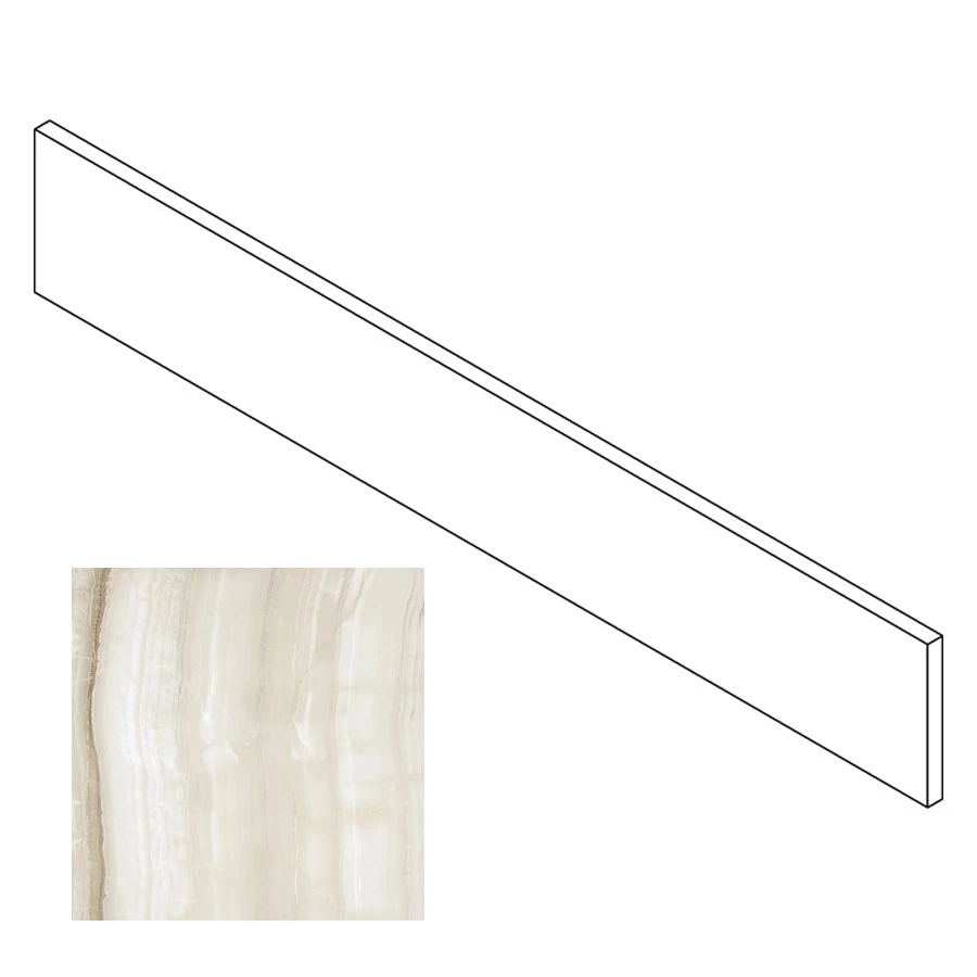 Плинтус Gresse Lalibela оникс золотистый матовый GRS04-17 120х9,5 см