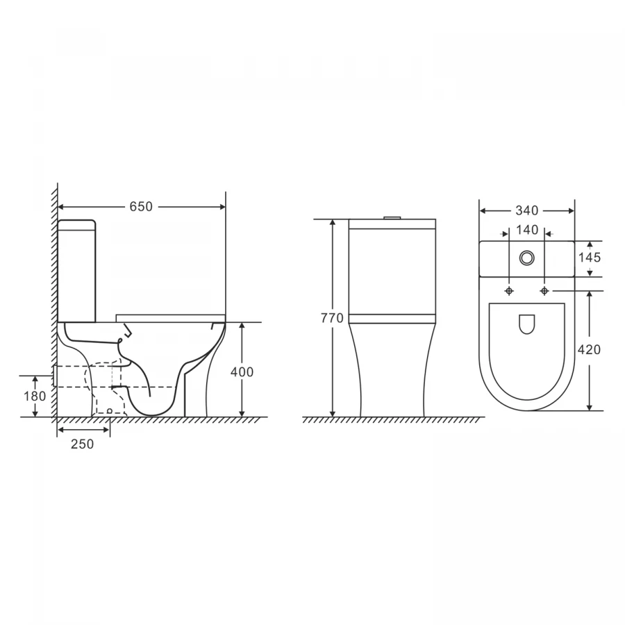 Унитаз-компакт Azario Frento безободковый в комплекте с бачком и сиденьем микролифт AZ-2311 34x65х77 см