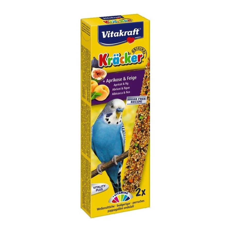 Лакомство для птц Vitakraft Kracker Apricot & Fig Крекеры для волнистых попугаев фруктовые 2 шт 