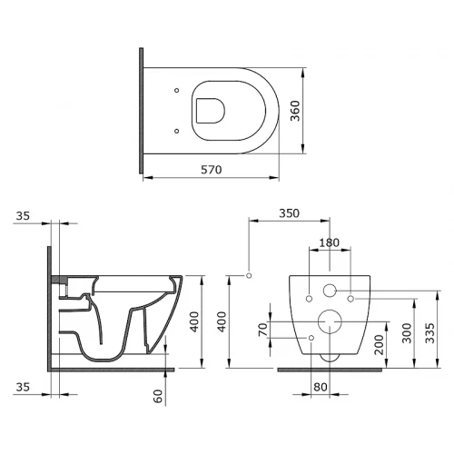 Унитаз подвесной Bocchi Venezia серый 1295-006-0129