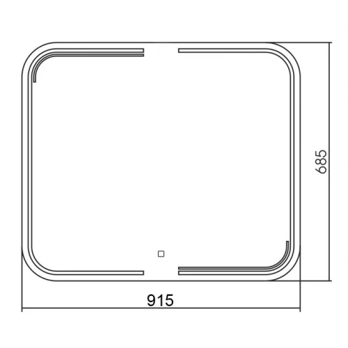 Зеркало Azario Greg подсветка с диммером сенсорный выключатель подогрев LED-00002523 91.5х68.5 см