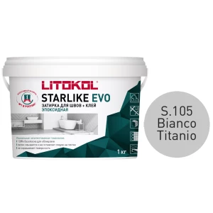 Затирка Litokol Starlike EVO эпоксидная двухкомпонентная S.105 Bianco Titanio L0485130002 1 кг