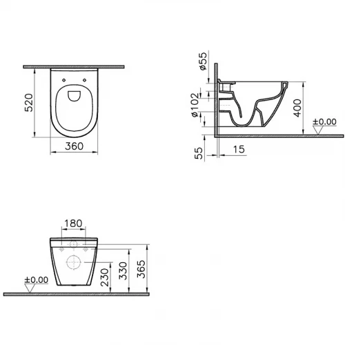 Унитаз подвесной VitrA S50 7740B003-0075