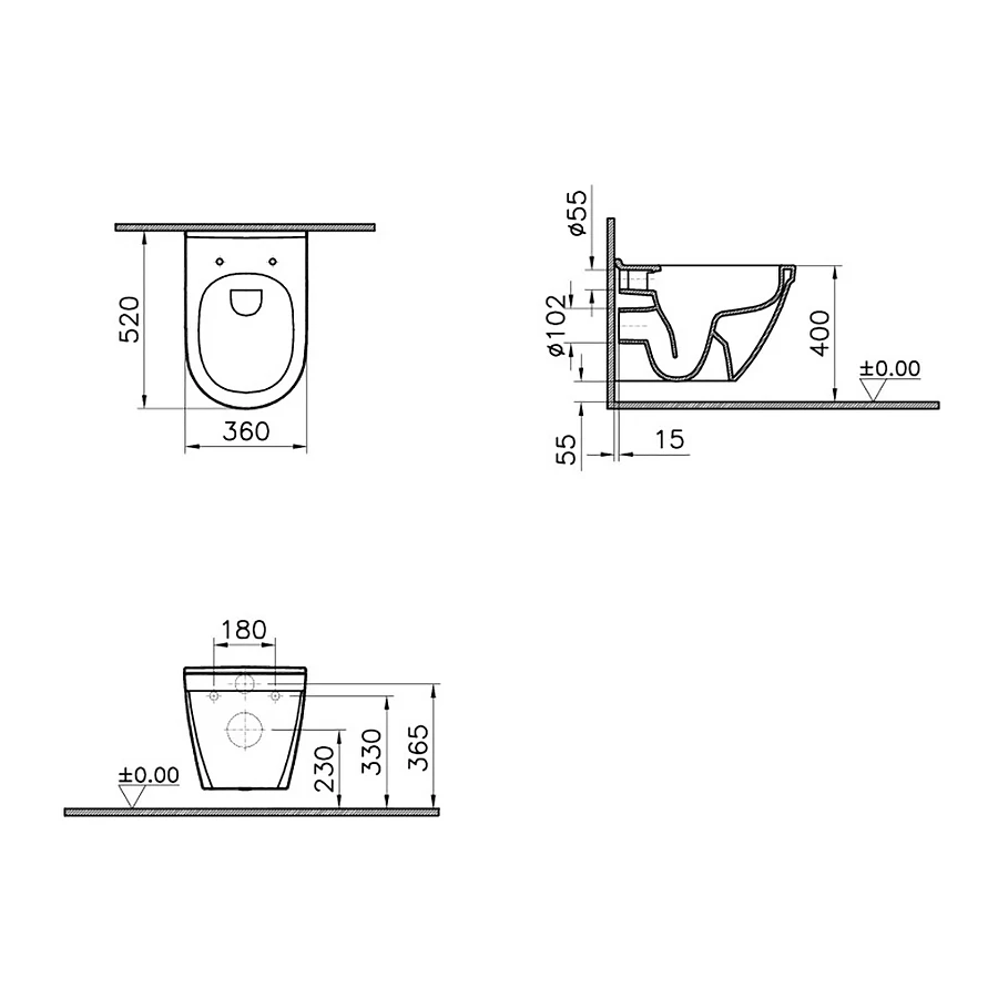 Унитаз подвесной VitrA S50 7740B003-0075