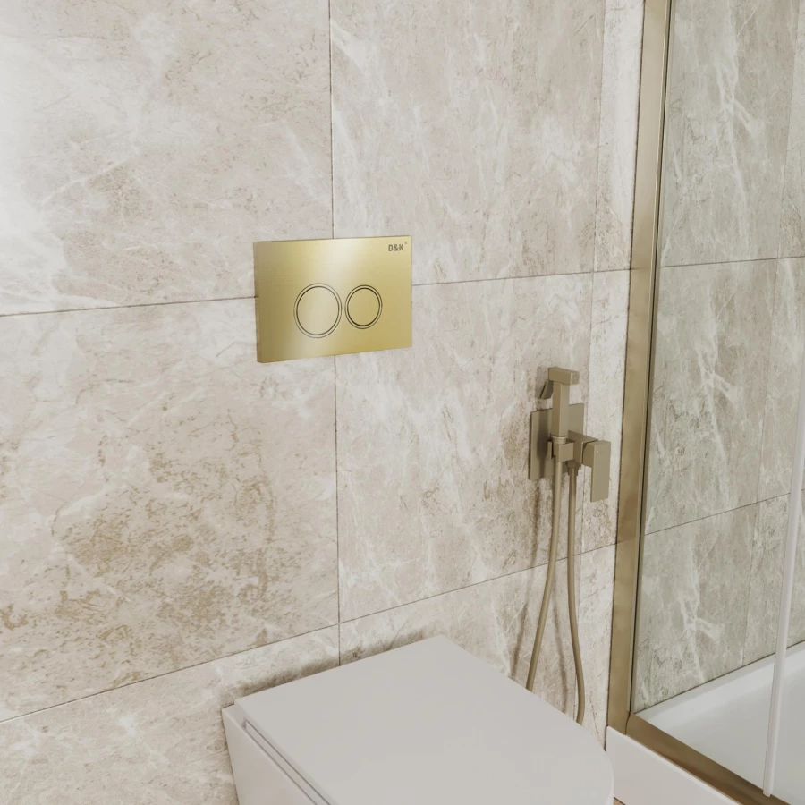 Клавиша смыва D&K Bayern матовое золото DB1529007