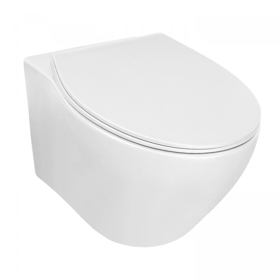 Унитаз подвесной Azario Keras безободковый с быстросъемным сиденьем микролифт белый глянцевый AZ-99046W 37х52х36 см