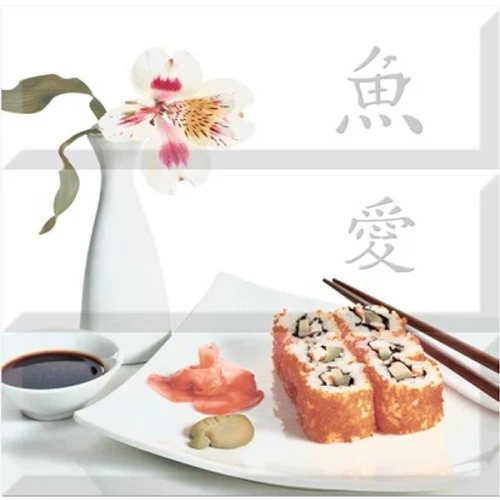 Плитка настенная Absolut Keramika Monocolor Composicion Sushi 01 Fosker глянцевая белая AK1090 30x30 см
