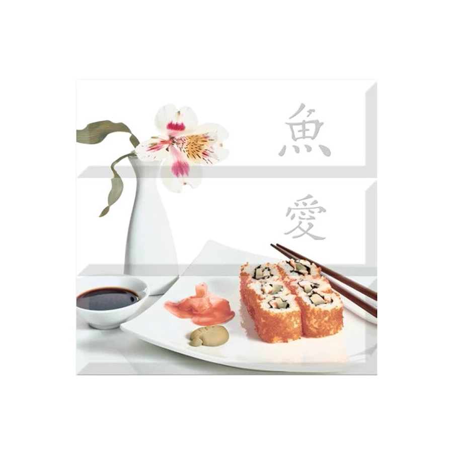 Плитка настенная Absolut Keramika Monocolor Composicion Sushi 01 Fosker глянцевая белая AK1090 30x30 см