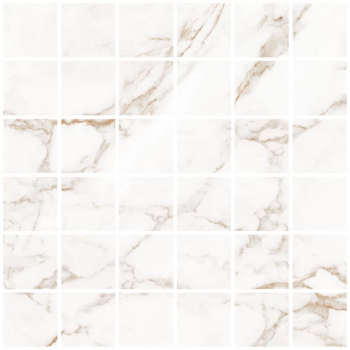 Керамогранит Living Ceramics Blanc Statuario Gold Mosaic 55 Soft LV10638 30x30 см