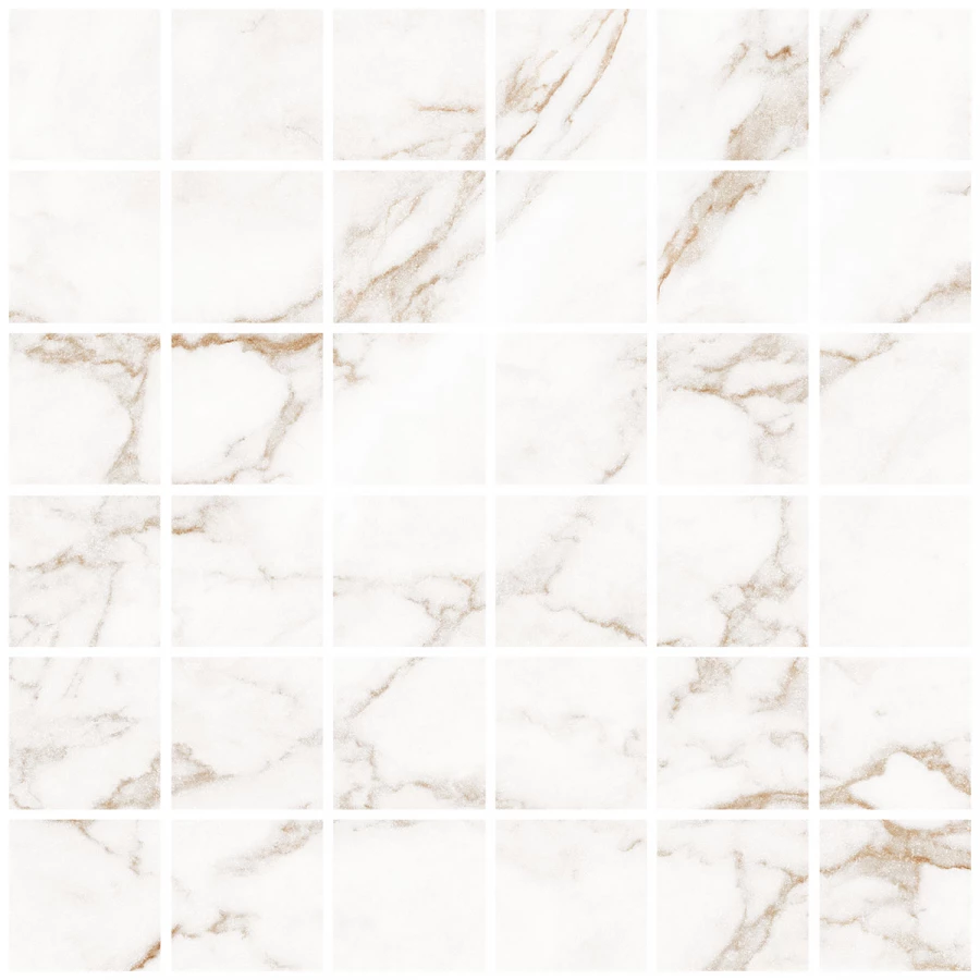 Керамогранит Living Ceramics Blanc Statuario Gold Mosaic 55 Soft LV10638 30x30 см