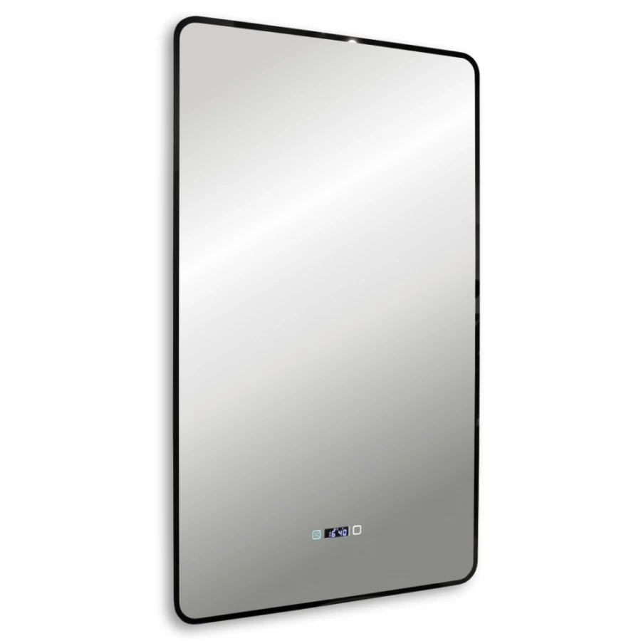 Зеркало Abber See с подсветкой бесконтактный выключатель диммер часы подогрев черный AG6114SWHB