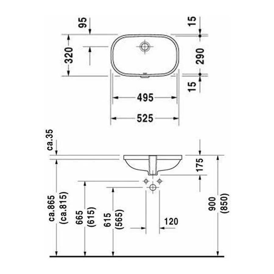 Раковина встраиваемая Duravit D-Code 0338490000 49x29 см