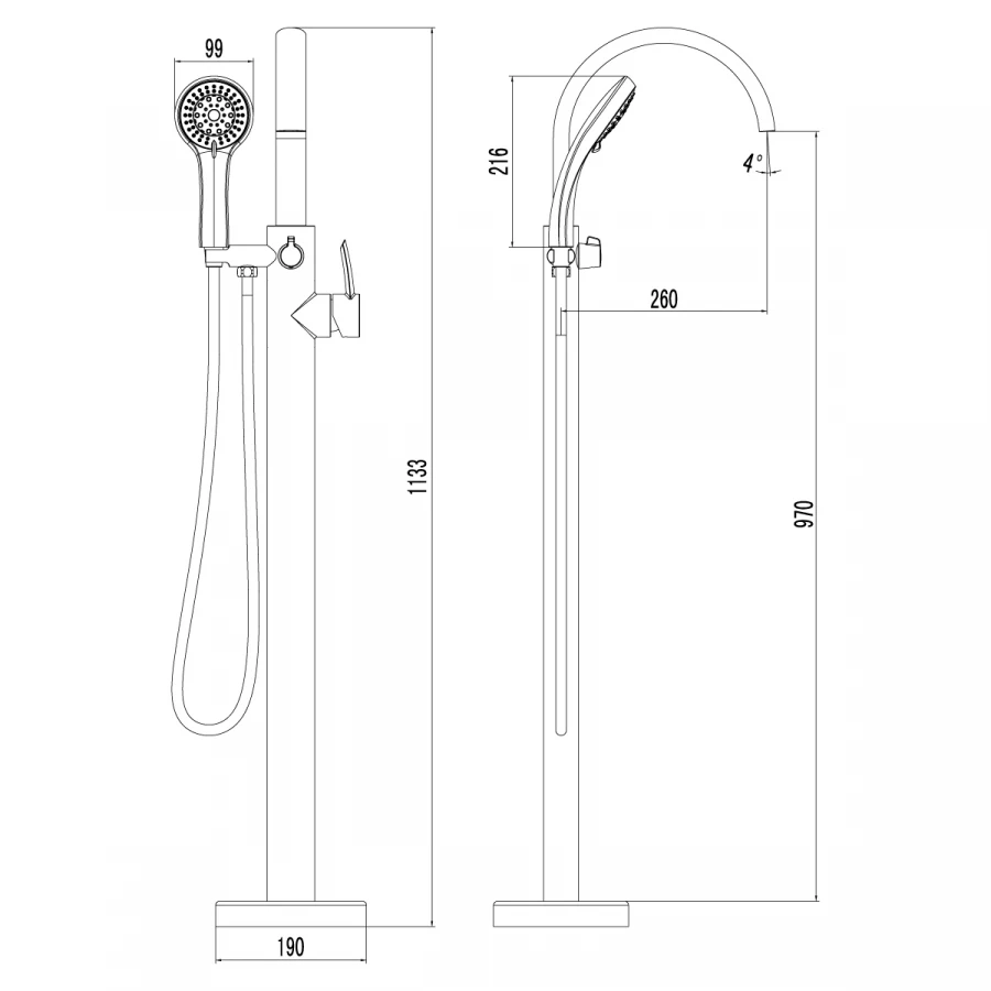Смеситель для ванны Lemark Atlantiss LM3244C хром