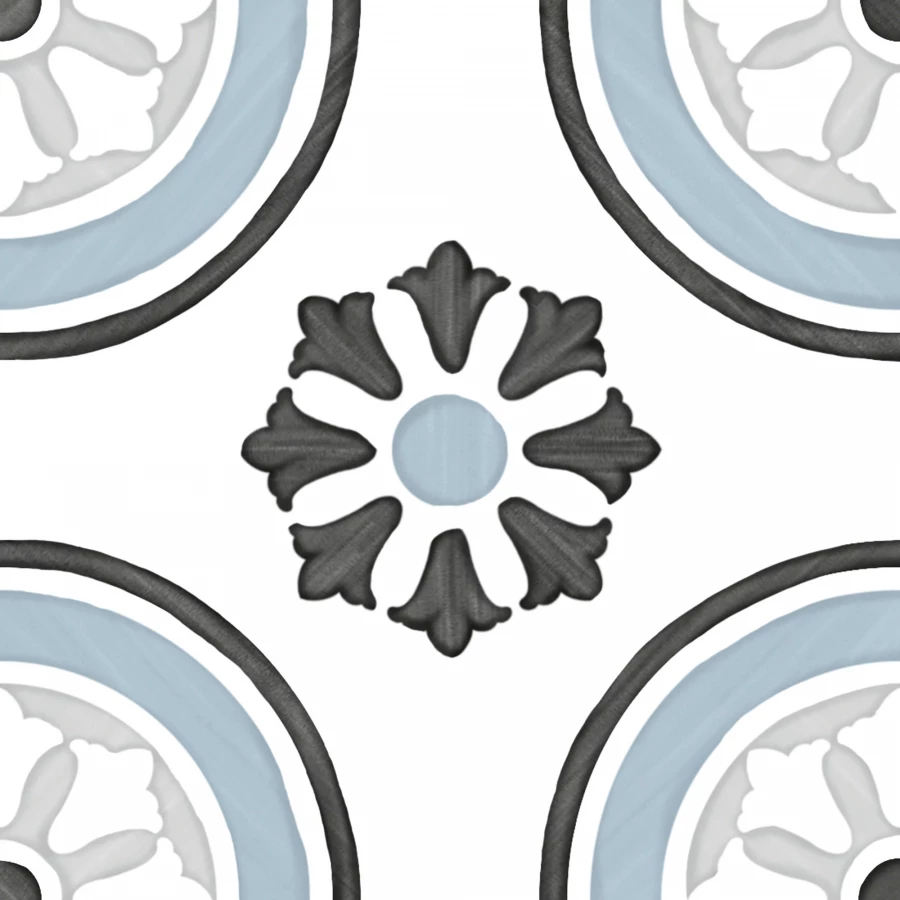 Керамогранит Harmony Peronda Tanger Blue Dhalia многоцветный 3356231085 12,3х12,3 см