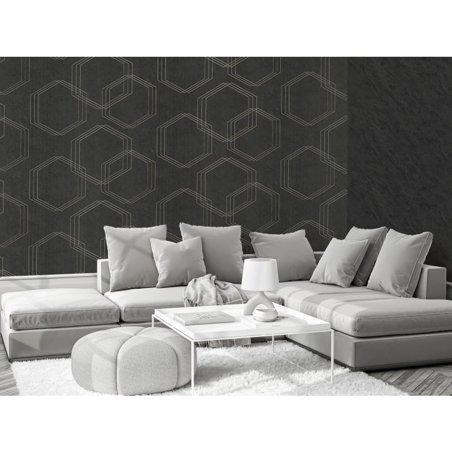 Обои флизелиновые Аспект Торонто черные 70649-44 1,06х10,05 м