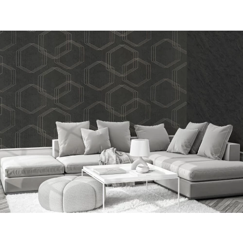 Обои флизелиновые Аспект Торонто черные 70649-44 1,06х10,05 м