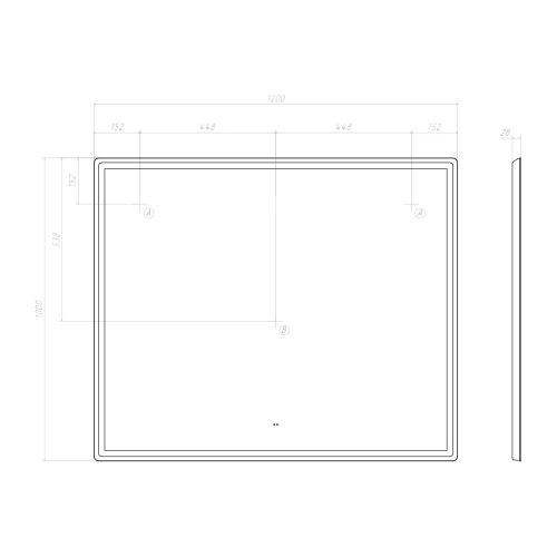 Зеркало Vigo Roberta Comfort 1200 170 120x100 см