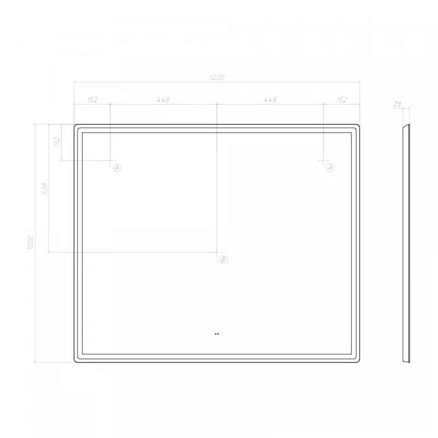 Зеркало Vigo Roberta Comfort 1200 170 120x100 см