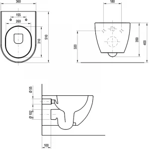 Унитаз подвесной Ravak Uni Chrome RimOFF безободковый Черный X01794