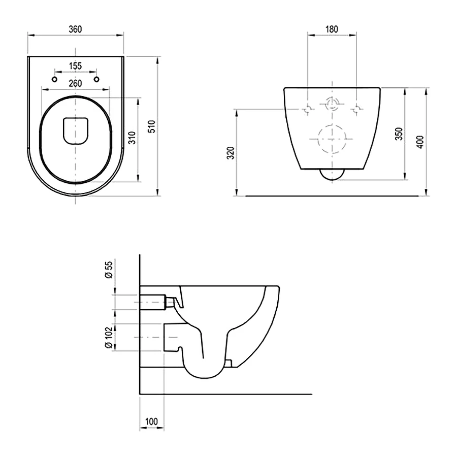 Унитаз подвесной Ravak Uni Chrome RimOFF безободковый Черный X01794