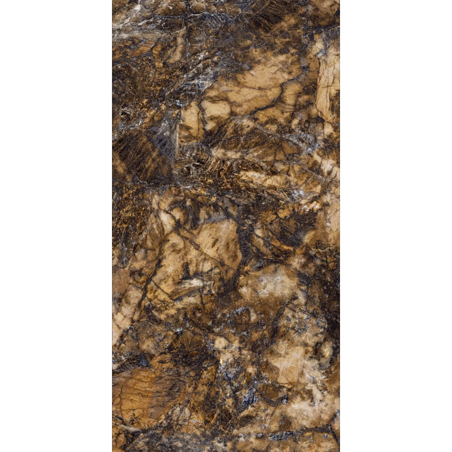 Керамогранит Seratonia Glossy Leopard Dark темно-коричневый 120х60 см