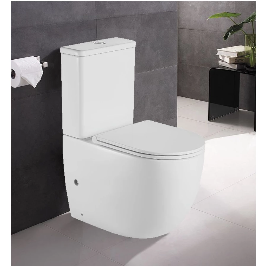 Унитаз-компакт напольный Azario Mitta безободковый в комплекте с бачком и сиденьем микролифт AZ-2128 62х34х81 см