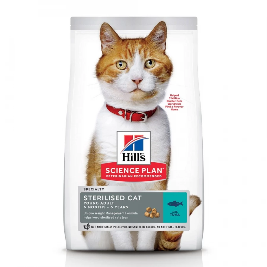 Сухой корм Hill`s Science Plan Sterilised Cat Young Adult для стерилизованных кошек младше 6 лет тунец 10 кг