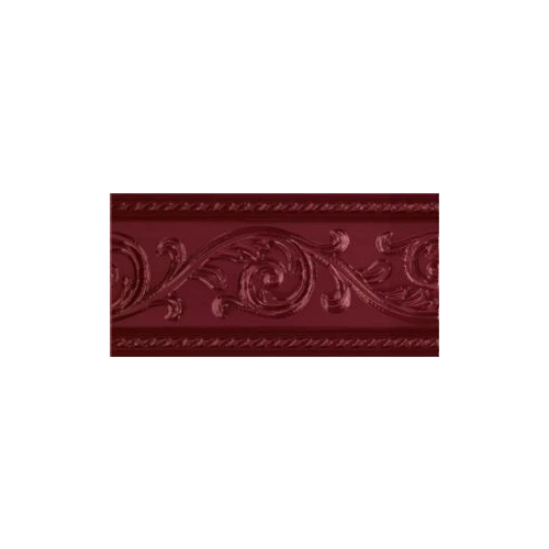Бордюр Carmen Ceramic Art Cenefa Yara Burdeos красный 7,5х15 см