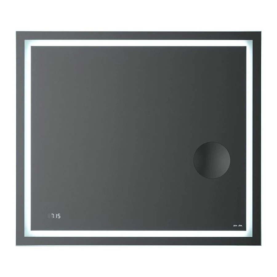 Универсальное зеркало Am Pm Gem с контурной Led-подсветкой часами и косметическим зеркалом M91AMOX0803WG 80 см