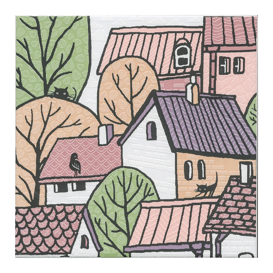 Декор Kerama Marazzi Городок 2 матовый розовый OS/A225/5009 20x20 см