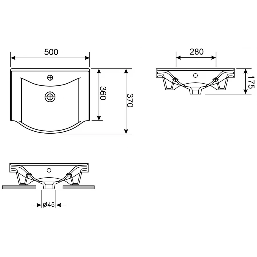 Подвесная/мебельная раковина Wellsee Bisou 151202000 белый