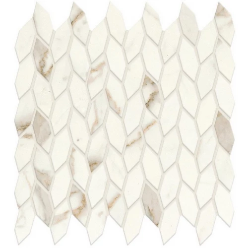 Мозаика Atlas Concorde Италия Марвел Шайн Калакатта Престижио Мозаико Твист / Marvel Shine Calacatta Prestigio Mosaico Twist Silk Silk шелковистая под мрамор A4WP 30,5×30,5 см 9 мм