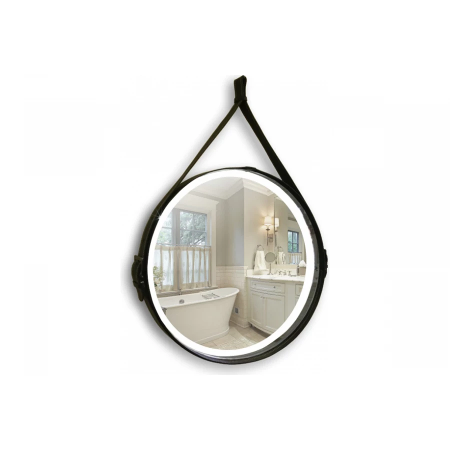 Зеркало MixLine Капитан D510 бесконтактный сенсор черная кожа светодиодная подсветка 547330