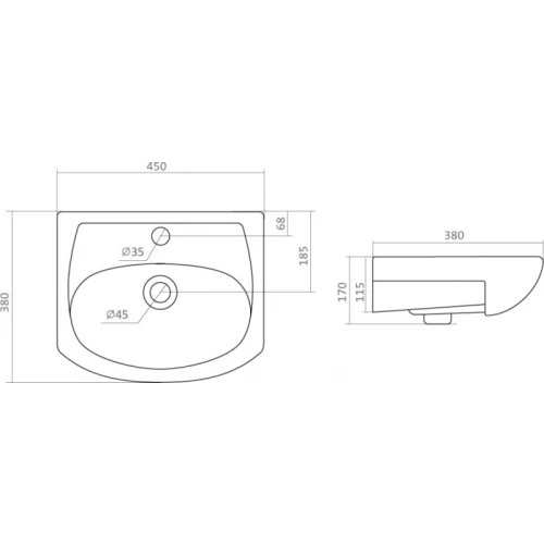 Раковина Santek Азов 1.WH11.2.449 45х38 см