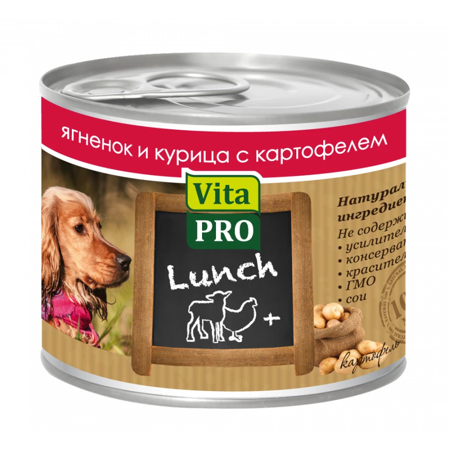 Консервы для собак Vita PRO Lunch ягненок курица картофель 400 г 