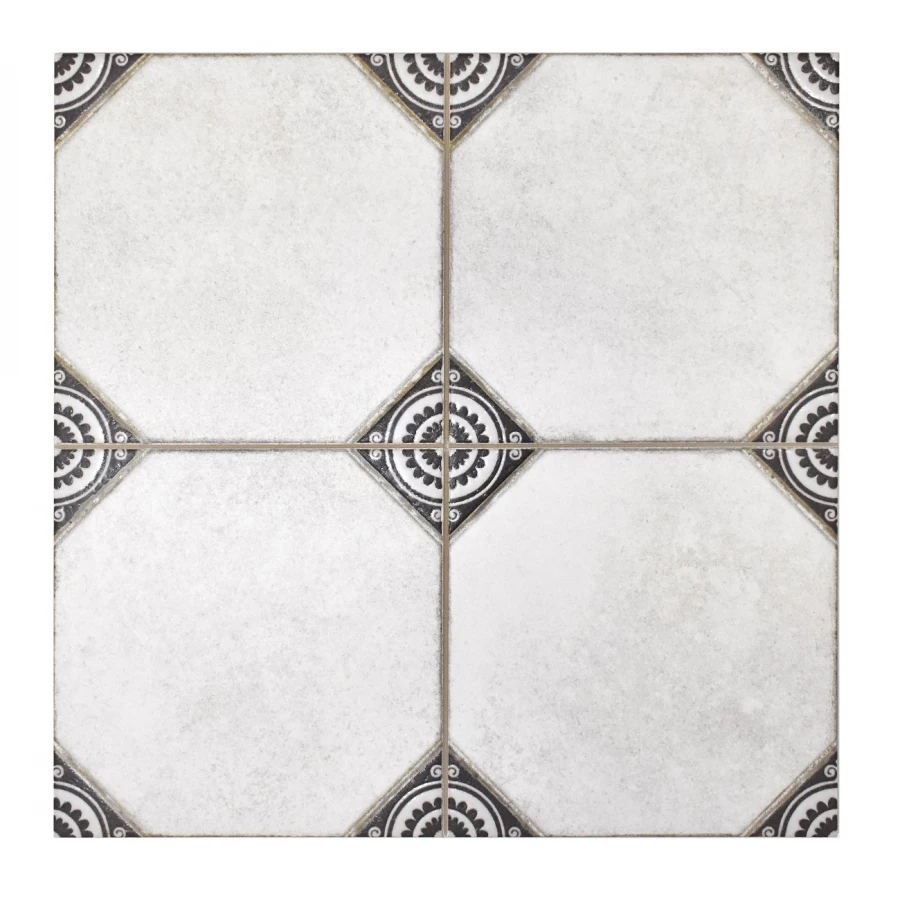 Керамогранит Realonda Leeds Black матовый белый RLD000046 33х33 см