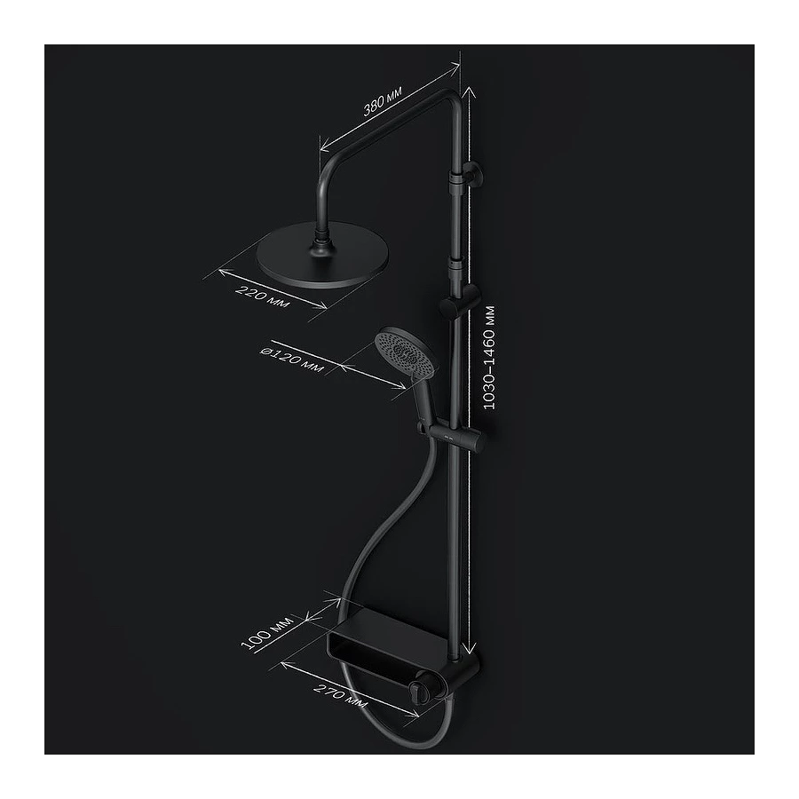 Душевая система со смесителем полкой Am Pm X-Joy F0785A622