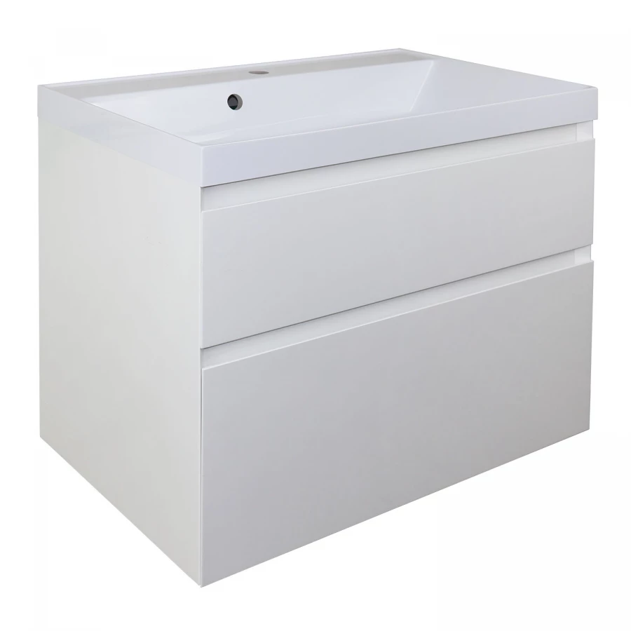 Комплект тумба Azario Velluto 80 подвесная с раковиной Slim 80 белый матовый CS00088603 80х45х66 см