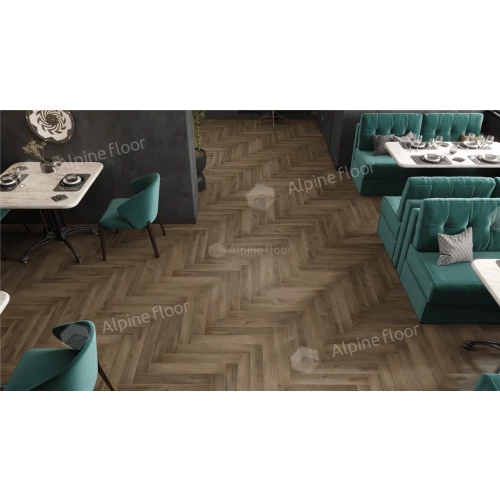 Ламинат Alpine Floor Herringbone Дуб Анжу LF102-11 33 класс 8 мм 2.2034 кв.м 60.6х10.1 см