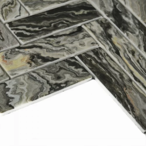 Мозаика Bonaparte Стеклянная мозаика Hadar Grey 98х30 глянцевая серая 28,6х26,8 см