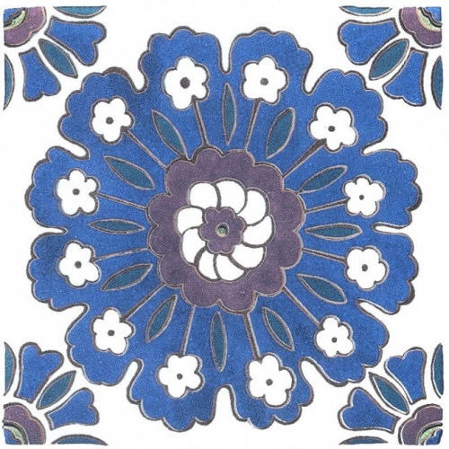 Плитка настенная Kerama Marazzi Альба Декор глянцевый синий 9,9х9,9 см