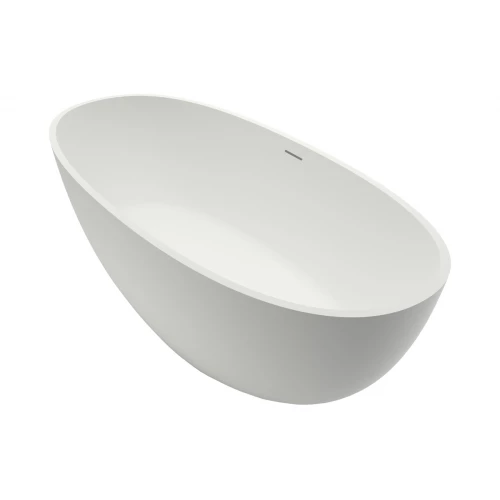 Ванна из искусственного камня Azario Clovis свободностоящая с белым матовым донным клапаном белая матовая CLO17085S 169х85х54 cм