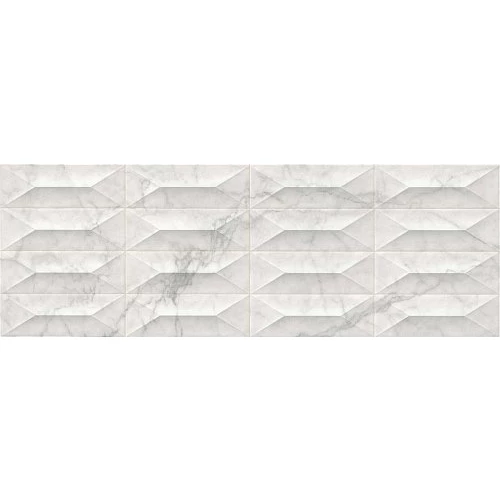 Плитка настенная Marazzi Marbleplay Statuarietto Struttura Gem 3D Rett. белый 30х90 см