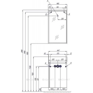 Зеркало Aquaton Бэлла белый джарра 1A221702BBAZ0 46х82 см