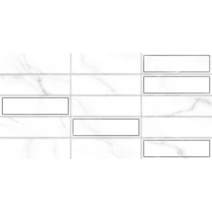 Плитка настенная ALMA Ceramica Bronks рельефная матовая белая TWA3060BRK27 60х30 см
