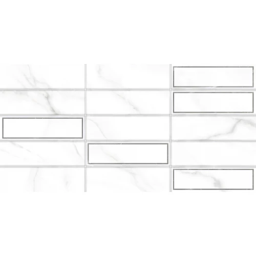 Плитка настенная ALMA Ceramica Bronks рельефная матовая белая TWA3060BRK27 60х30 см