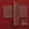 Плитка настенная Harmony Peronda Пикуе Ваффле Боурдеаукс / Pique Waffle Bourdeaux матовая бордовая 31064 40х20 см