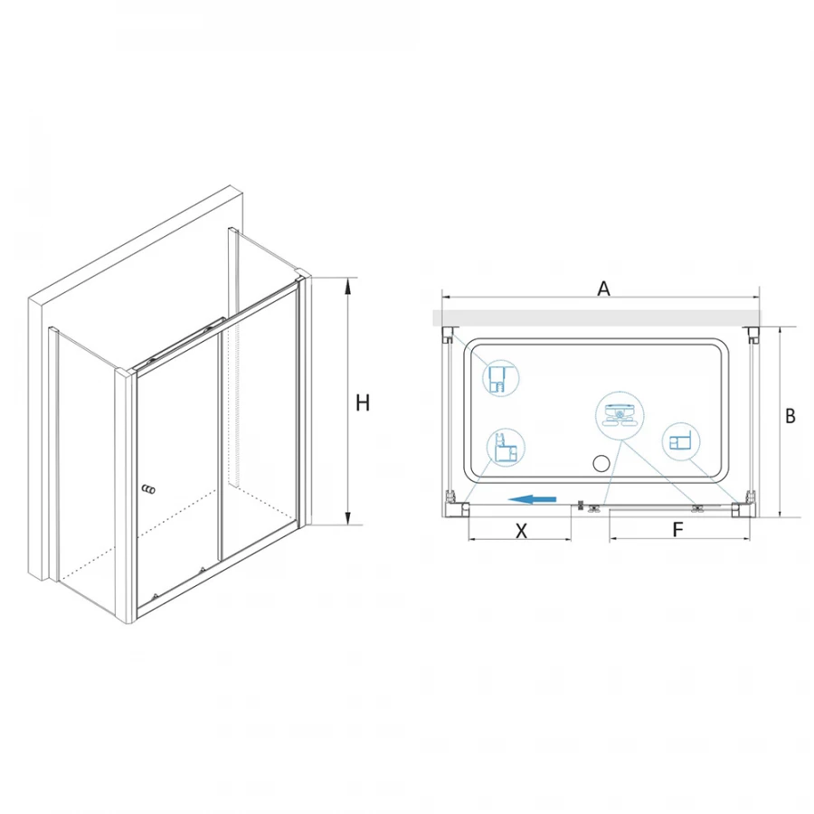 Душевой уголок RGW CL-45 P CL-12 + 2Z-12 Прозрачное 04094547-11P 140х70 см