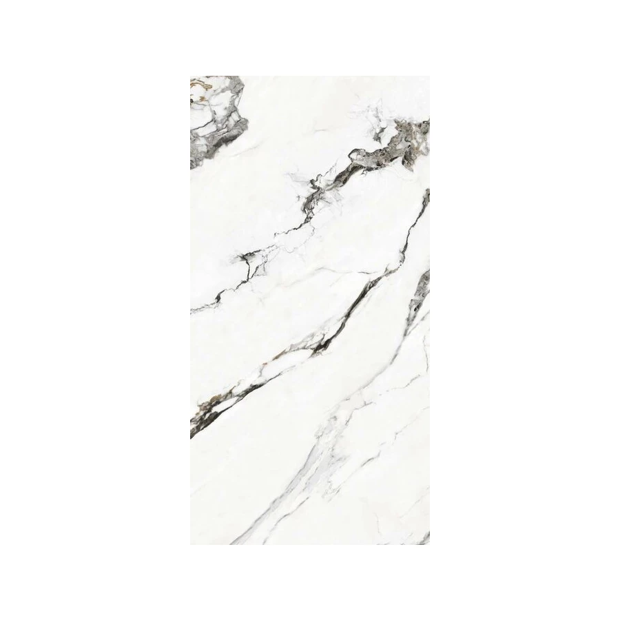 Керамогранит Planet Ceramics UKDD 47 глянцевый с золотом белый 120х60 см